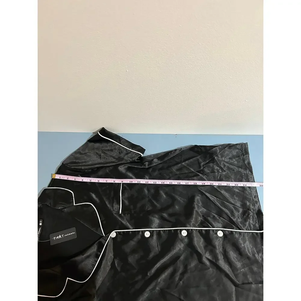 Tart Intimates NWT black pajama top size L short sleeve silky - Picture 6 of 7